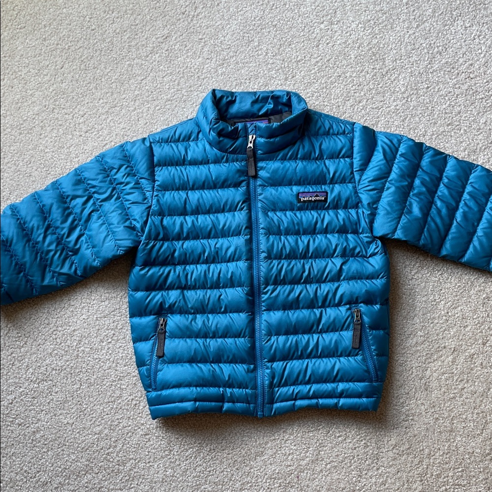 Patagonia 5T Teal/Blue Quilted Jacket
